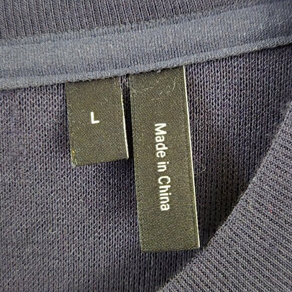 Theory Long Sleeve Tee Shirt Navy Recycled Polyester Blend Size L - Picture 5 of 6